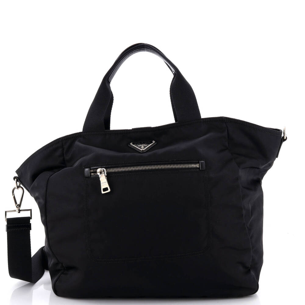 Prada Large Convertible Front Pocket Shopping Tote